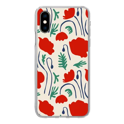 Produktbild von MuchoWow® Handyhülle Schutzhülle Hülle für iPhone X Blumen - Rose - Muster Silikon Softcase Handy Hülle - Handyhülle