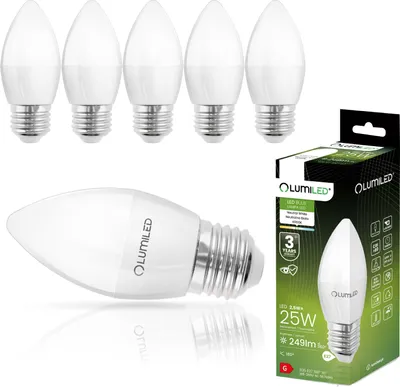 Produktbild von LUMILED B35 E27 LED Lampe 2,5W (ersetzt 25W), 249 Lumen, Kerze Milch Glas Leuchtmittel in Kerzeform 4000K Neutralweiß Birne Lampen 180° Grad Abstrahlwinkel LED Lampenn Kerzenbirnen 6er-Pack