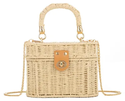 Produktbild von BWBIKE Schultertasche für Damen aus Stroh, handgewebt, Strandtasche aus Rattan, Vintage-Stil, Boho-Tasche für den Sommer, mit Schulterriemen oder Tragehenkel oben