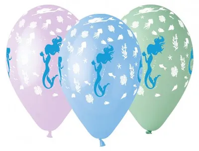 Produktbild von 5 Stück GoDan Latex Luftballons mit Meerjungfrau Motiv, ca. 30 cm Durchmesser