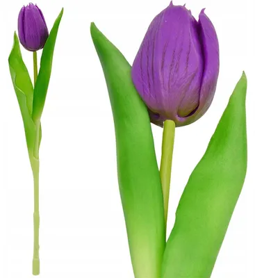 Produktbild von Künstliche Tulpe Lila Silikon Realistische Kunstblume 31 cm Frühlingsdekoration
