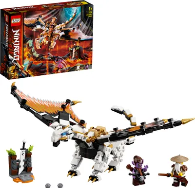 Produktbild von LEGO 71718 NINJAGO WUS gefährlicher Drache Spielzeug mit Master Wu & Gleck Minifiguren