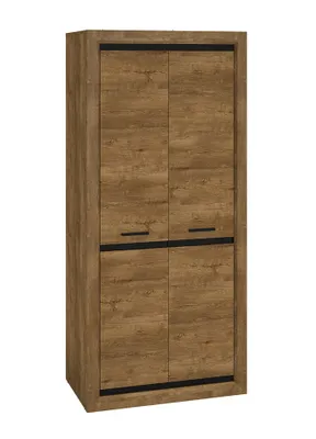 Obrázek produktu pro Dvoudveřová šatní skříň JORIKA - šířka 90 cm, dub lefkas / černá