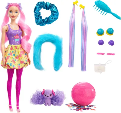 Image de Barbie Color Reveal Glitter  Poupée aux cheveux changeants, rose scintillant