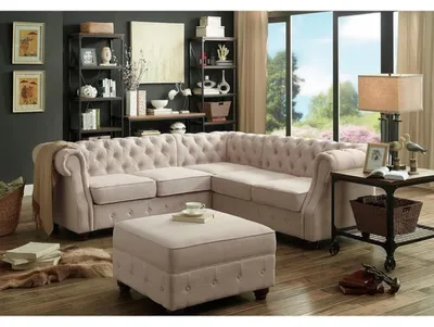 Produktbild von Chesterfield Couch Polster Sofas Klassischer Textil Schaffhau Ecksofa - 340
