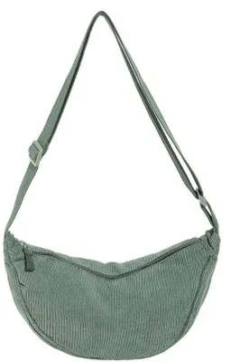Immagine prodotto di Borsa a tracolla in nylon da donna, piccola, a forma di mezzaluna, morbida e comoda