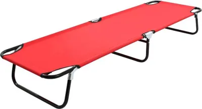 Image de Chaise longue pliable Rouge Acier