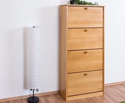 Produktbild von Schuhschrank Kiefer Vollholz massiv Erlefarben Junco 210 - Abmessungen: 150 x 70 x 30 cm (H x B x T)