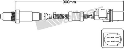 Produktbild von VEGAZ Lambdasonde für VW Golf V Schrägheck (1K1) 900mm ULS-395