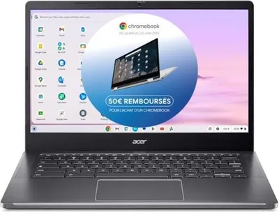Image de Ordinateur portable Acer - Chromebook Plus CB514-4HT-30AF - Chrome OS - Écran IPS 14 pouces Full HD - Intel Core i3-N305 - 8 Go de RAM - SSD 512 Go - Autonomie 10 h