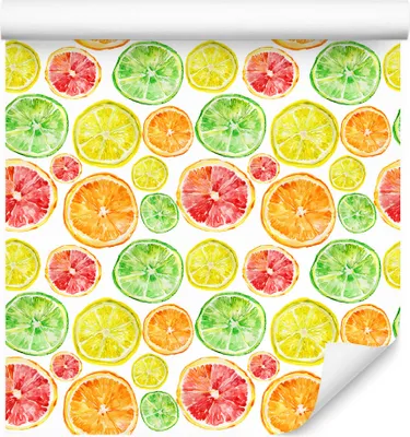 Produktbild von 10m VLIES TAPETE Rolle Obst Zitronen Orangen Limetten XXL