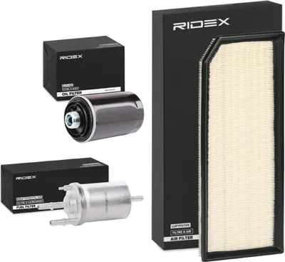 Produktbild von RIDEX Filterset Inspektionspaket Filtersatz für VW GOLF VI (5K1) Golf V Schrägheck (1K1) Golf V Variant (1K5) Eos (1F7, 1F8) für AUDI A3 Sportback