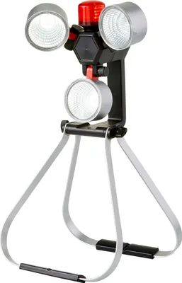 Produktbild von LED Baustrahler Arbeitsstrahler 1000lm 4000mAh Akku integrierte rote Warnleuchte 12V KFZ-Ladeadapter