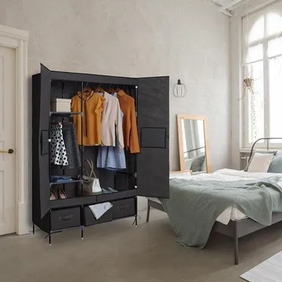 Produktbild von Famanu Kleiderschrank - Garderobenschrank 173 x 112 x 44 cm