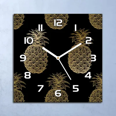 Produktbild von Deko Glasuhr Wanduhr 30x30  Ananas Quarz Küchenuhr Bürouhr