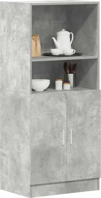 Produktbild von Küchenschrank - Sideboard Küche - Betongrau 57x41,5x131,5 cm Holzwerkstoff - Mehrzweckschrank CC32048