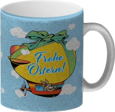 Produktbild von Frohe Ostern! Glitzer-Kaffeebecher Du bist noch auf der Suche nach einem