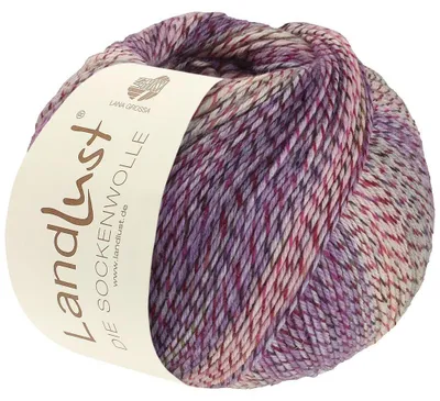 Produktbild von Lana Grossa - Landlust die Sockenwolle 0217 ecru rosa lila pink fuchsia anthrazit meliert