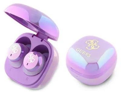 Obrázok produktu pre Bezdrôtové slúchadlá GUESS bluetooth TWS GUTWSJ144ESU (Mini Iridescent 4G Printed Logo) fialové