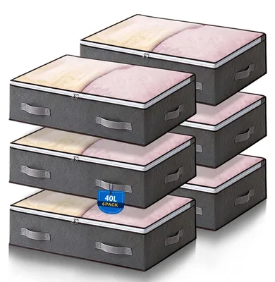 Produktbild von Elzusha – Set aus 6 Unterbett-Aufbewahrungsboxen mit Sichtfenster
