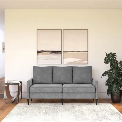 Produktbild von Corah | 3-Sitzer Sofa in Samt Hellgrau