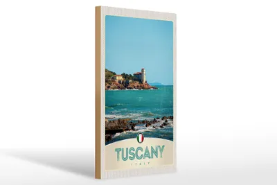 Produktbild von Holzschild Reise 20x30cm Toskana Italien Meer Strand Haus