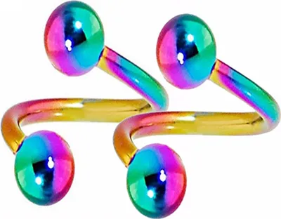 Produktbild von 2 Stück/1 Paar Nasenringe aus Punk-sicherem Material, Edelstahl, Nasenring, Ohrstecker, für den Alltag-Mehrfarbig