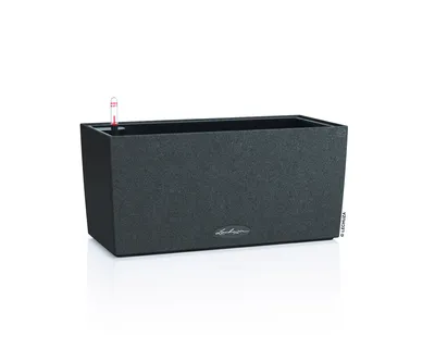 Produktbild von LECHUZA-Pflanzgefäß BALCONERA Stone 40 Graphitschwarz | Balkonkasten mit Bewässerungssystem und Pflanzeinsatz | Stein-Optik | 40 x 19 x 19 cm | 15426