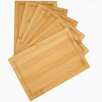 Produktbild von Famanu Servierplanken Set aus 6 Bambusplatten 22 × 15 cm, ideal für Frühstück, Tapas und Snacks – Natur