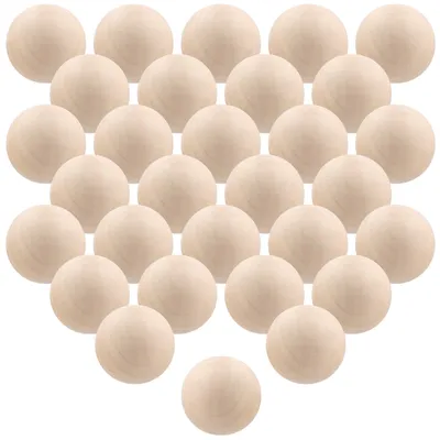 30 Stück 50 mm Holzkugeln, unbehandelt, rund, für DIY und Basteln