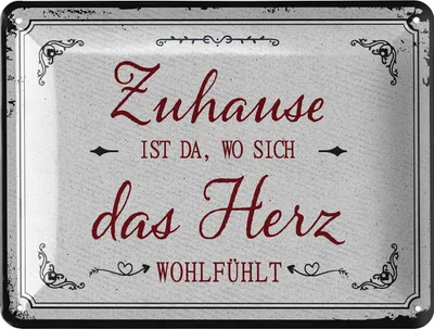 Produktbild von LANOLU Retro Blechschild ZUHAUSE, Geschenk zum Einzug, Richtfest Geschenk, Metallschilder Familienregeln, Schilder mit Sprüchen 15x20cm