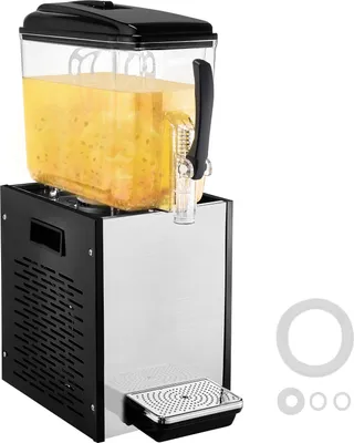 Immagine prodotto di SucceBuy Distributore di bevande commerciale, distributore di succhi di frutta da 12 litri, 246 W, distributore di tè freddo in acciaio inox 304, temperatura di raffreddamento di 7-12 °C per bevande fredde, ristorante, bar, party