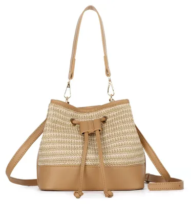 Produktbild von Handgewebte Strandtasche mit Kordelzug für Damen