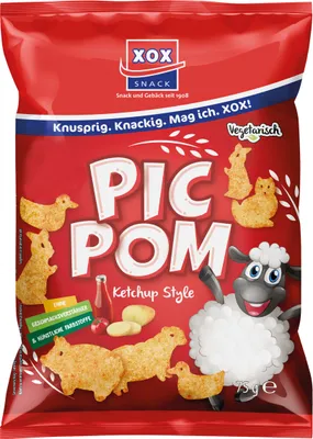 Immagine prodotto di XOX Pic Pom Ketchup snack croccante di patate al pomodoro 75g