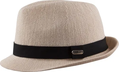 Chillouts knautschbarer verstellbarer Trilby Stoffhut in Strick-Optik in beige