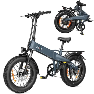 Obrázek produktu pro Elektrické kolo, 20x4.0", 48V, 15Ah, dojezd až 100 km, fatbike, skládací, 250W, Shimano 7 rychlostí, LCD displej, šedá barva