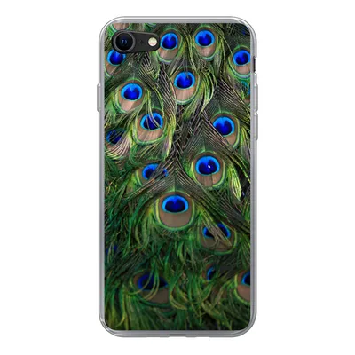 Produktbild von MuchoWow® Handyhülle Schutzhülle Hülle für iPhone 8 Nahaufnahme von Pfauenfedern Silikon Softcase Handy Hülle - Schutzhaube