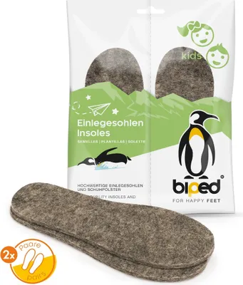 Produktbild von biped 2 Paar Kinder Natur Wollfilz Einlegesohlen z2755(30-31)