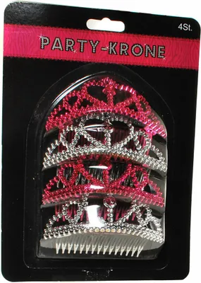 Produktbild von 1 SET 4 tlg. PRINCESS KRONE PARTY JUNGGESELLINNENABSCHIED HOCHZEIT KRÖNCHEN PINK