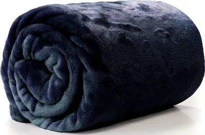 Produktbild von Unique Living Plaid/Decke - Fleece - dunkelblau - 130 x 180 cm