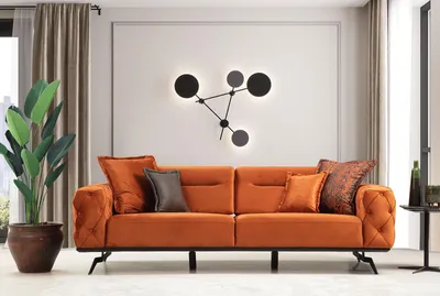 Immagine prodotto di Divano a tre posti arancione Divano a 3 posti Chesterfield JVmoebel