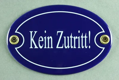 Produktbild von Emaille Türschild Kein Zutritt blau oval Schild Toilettenschild Emailleschild Metallschild Blechschi