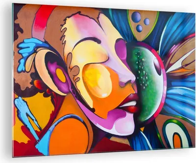 Produktbild von Bilder auf glas - Abstraktion modern - 70x50cm - Glasbilder - Wandbilder - Kunstdruck - zum Aufhängen bereit - Wanddekoration aus Glas - Glas Bilder - Wandbild auf Glas - Einteilig - GAA70x50-3521