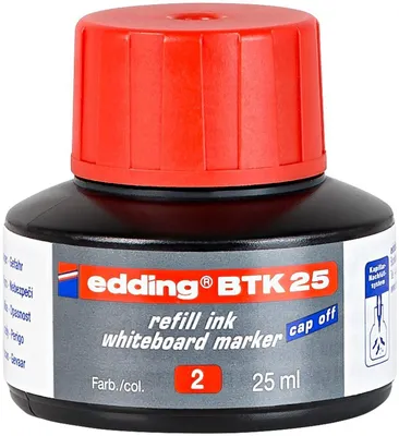 Produktbild von Nachfülltinte edding BTK 25 für edding Boardmarker 25ml rot Packung mit 10 Stück
