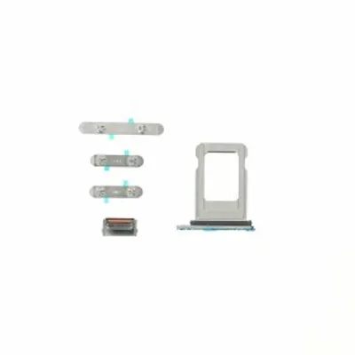 Produktbild von Tasten Set für iPhone 12 Pro Max, Silber, Stummschalttaste, Ersatz Button