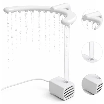 Produktbild von Reptilienbrunnen mit USB Pumpe, Bartagamen Badewanne, Wasserfall für Terrarium, Schildkröten und Kleintiere