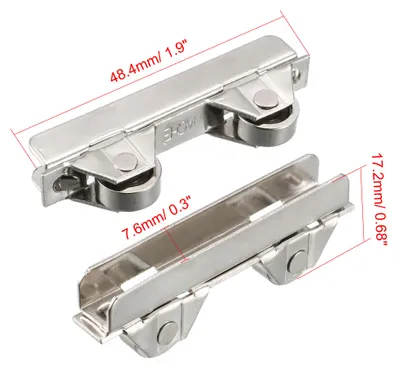 Produktbild von 5?Stš¹ck Metall Achsen Fenster Pulley Tš¹r Schiebetš¹r Dual Rollen Rad Schrank-Zubeh?r 6mm