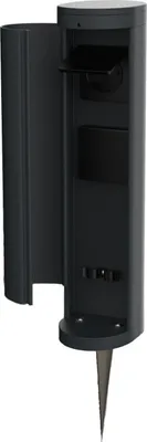 Produktbild von Novatool 1x Steckdosenturm 2-fach außen Anthrazit rund mit Blende IP44 mit Erdspieß Steckdose Aussen Gartensteckdose Outdoor Steckdosesäule Garten Steckdosenturm (Elektro)