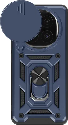 Image de Mayaxess, coque pour Xiaomi Redmi Note 14 Pro et 14 Pro Plus avec anneau de fixation, bleu nuit