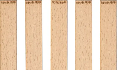Obrázek produktu pro Dřevěné knoty s gravírováním – ho ho ho 100 x 20 x 1 mm, 5 kusů
